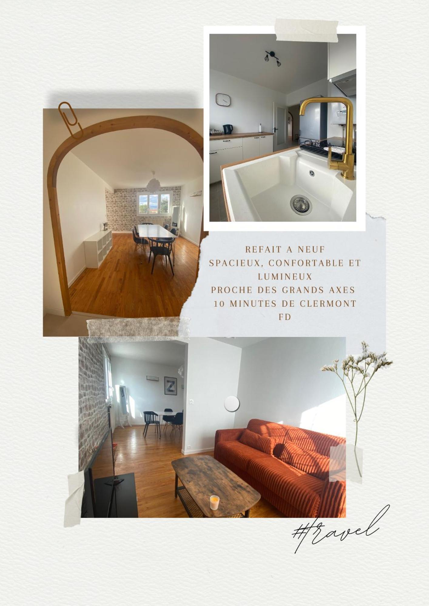 Appartement Spacieux Et Chaleureux - 4Pers - Refait A Neuf - Parking Privatif - Proches Axes, Commerces Et Services - Check In 24-24 Lempdes المظهر الخارجي الصورة